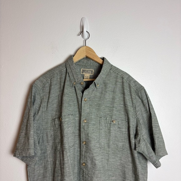 Duluth Trading Co Sage Green Organic Cotton Hemp Button-Up Shirt NWT XL Tall - Picture 2 of 9
